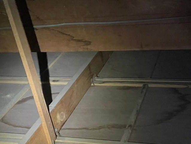 播磨町の屋根裏の雨染み